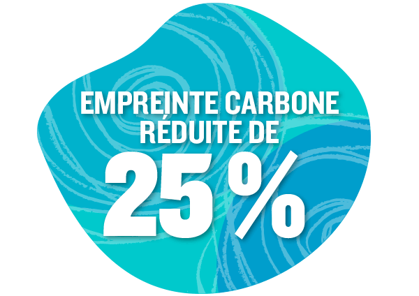 empreinte carbone reduite de 25%