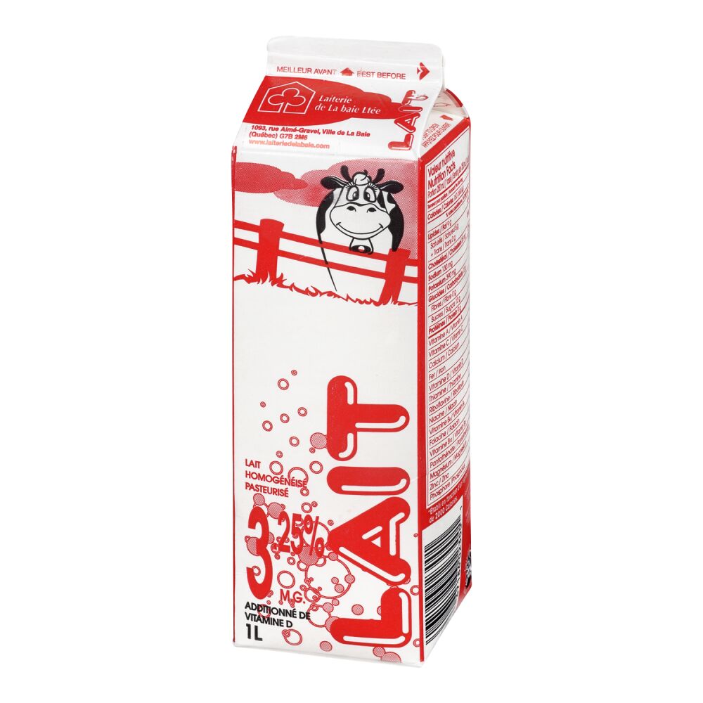 Laiterie de La Baie Lait homogénéisé 3.25% M.G. 1L