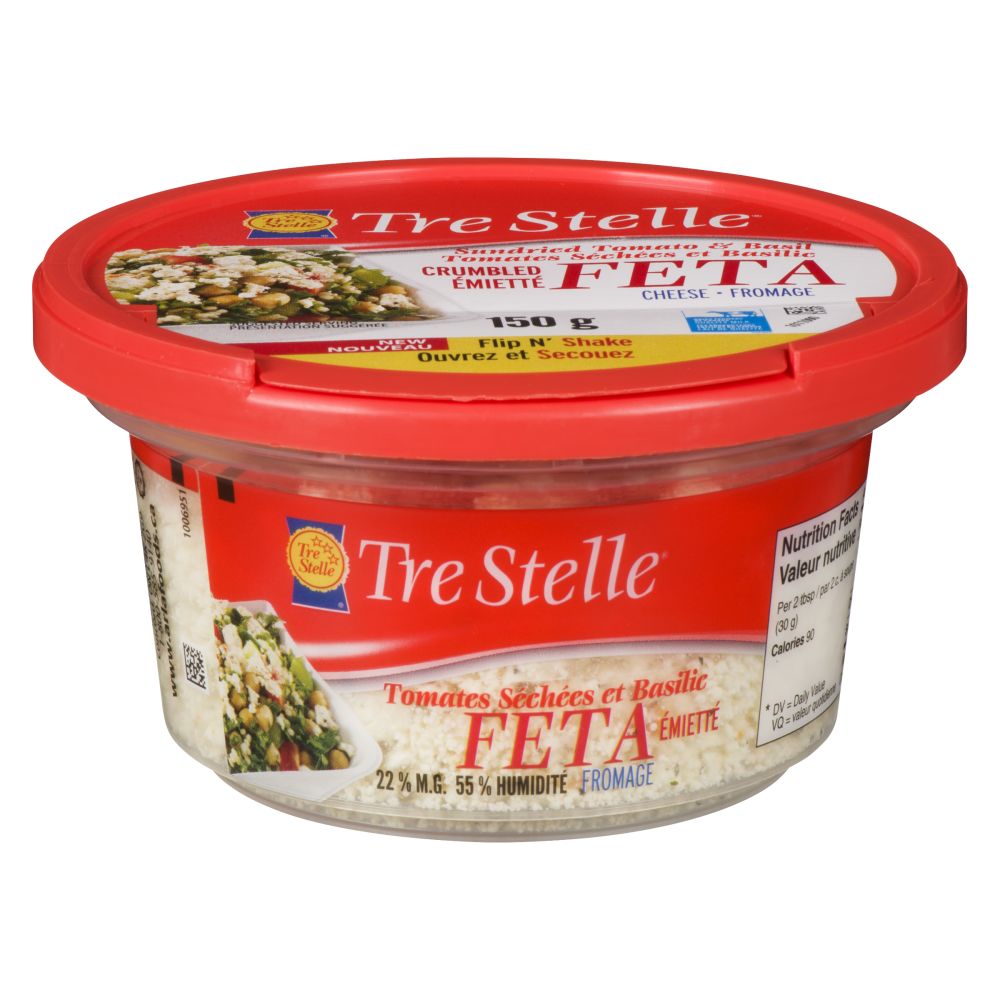 Tre Stelle Feta émiétté tomates séchées et basilic 150g