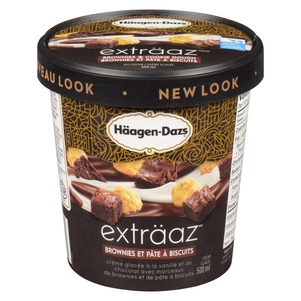 Häagen-Dazs Crème glacée brownies et pâte à biscuits 500ml