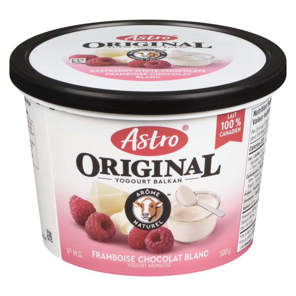 Astro Yogourt balkan franboise chocolcat blanc 6% M.G. 500g