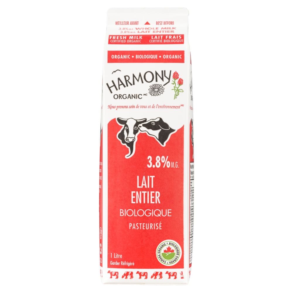 Harmony Organic Lait entier biologique 3.8% M.G. 1L