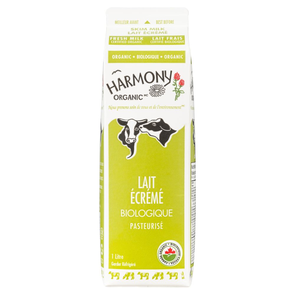 Harmony Organic Lait écrémé biologique 0% M.G. 1L