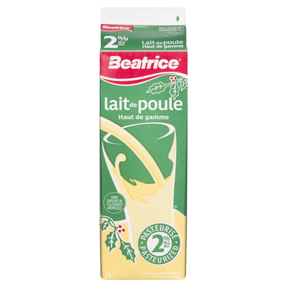 Beatrice Lait de poule haut de gamme 2% M.G. 1L