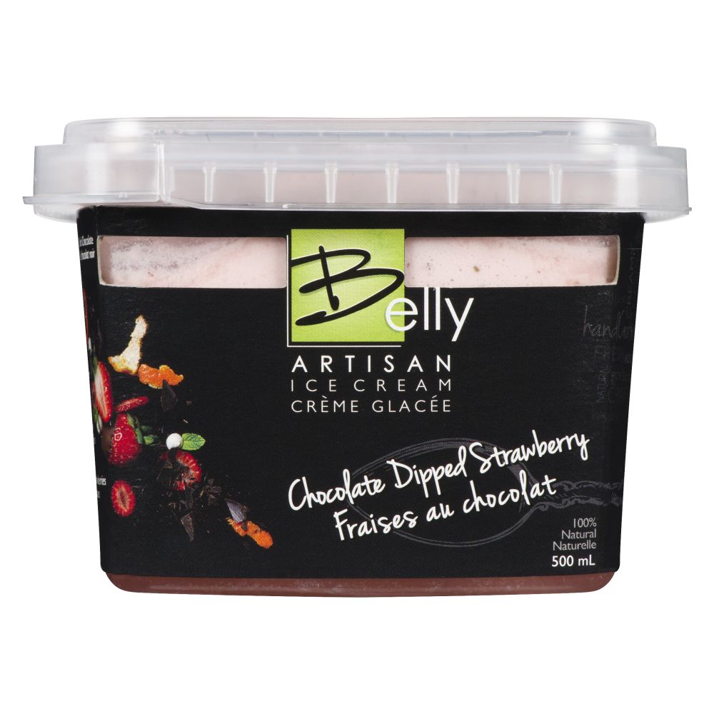 Belly Artisan Ice Cream Chocolate Dipped Strawberry Ice Cream 500ml