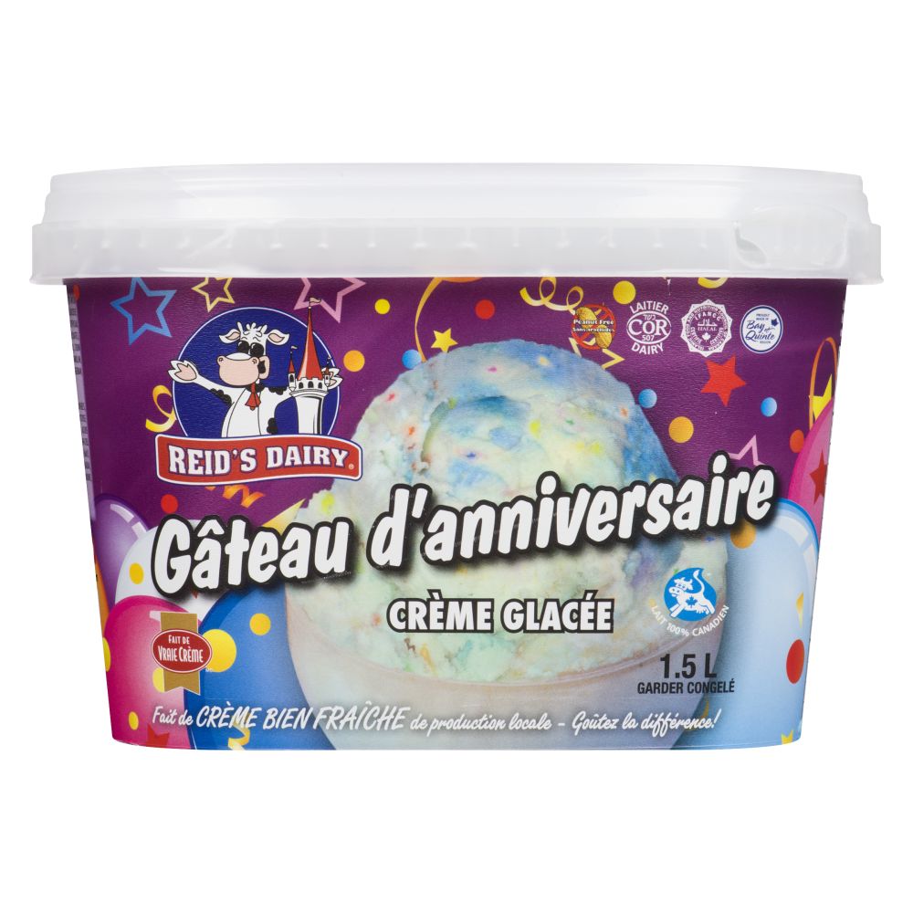 Reid's Dairy Crème glacée gâteau d'anniversaire 1.5L