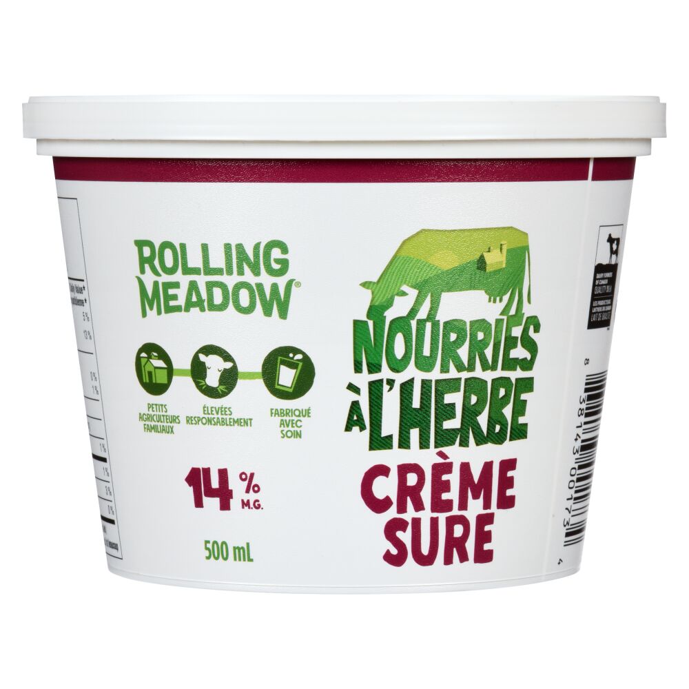 Rolling Meadow Crème sure nourries à l'herbe 14% M.G. 500ml