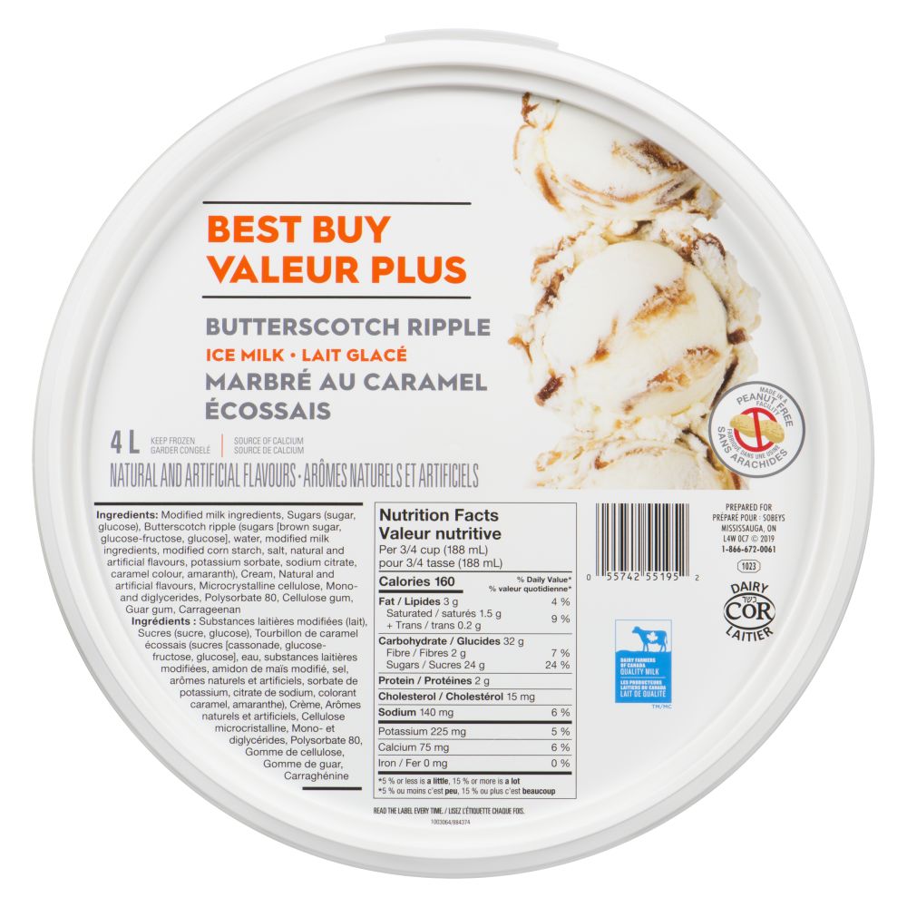 Best Buy Butterscotch Ripple Ice Milk 4L