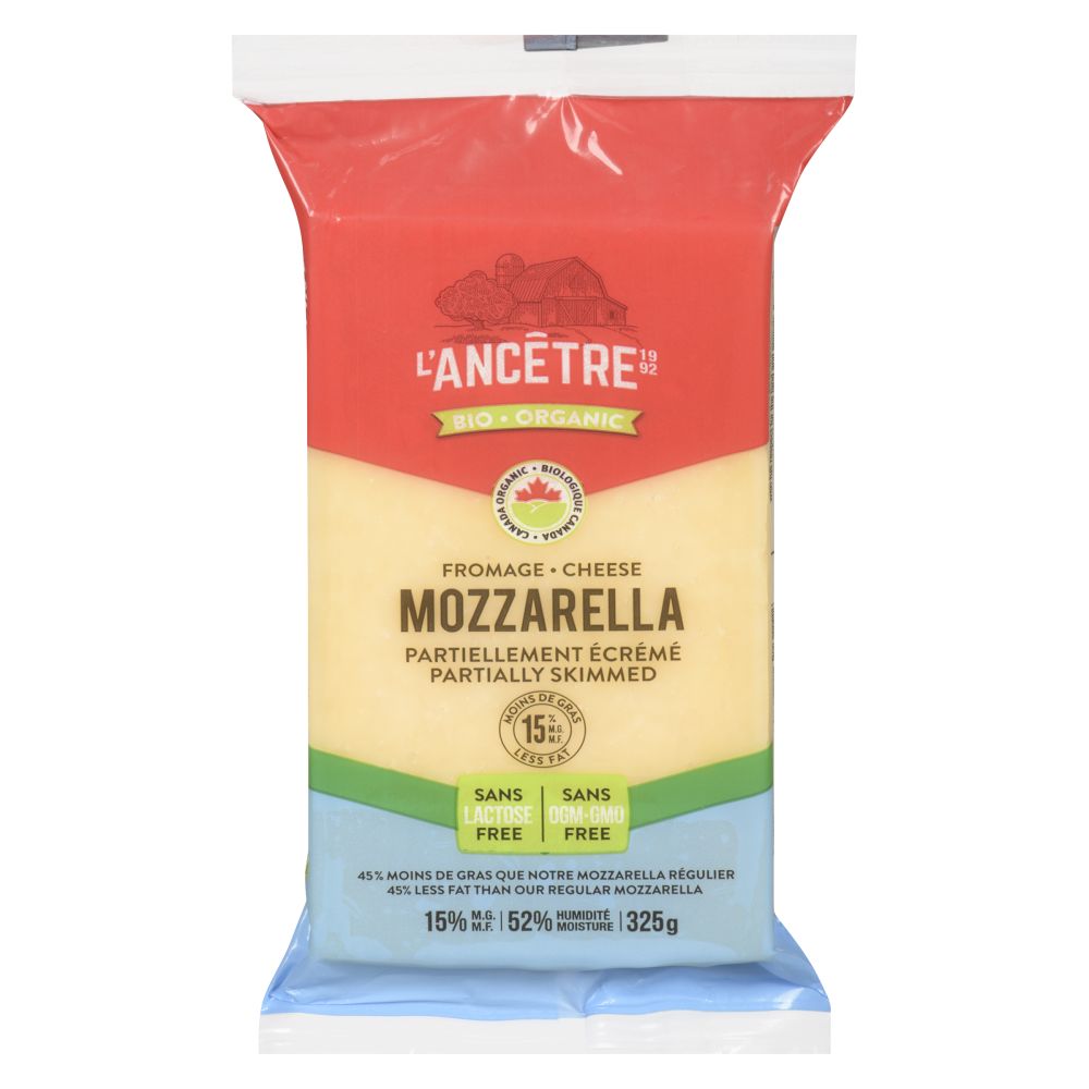 L'Ancêtre Organic Partially Skimmed Mozzarella 15% M.F. 325g