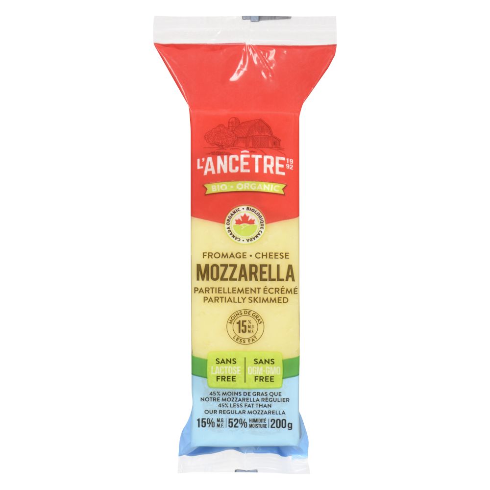 L'Ancêtre Organic Partially Skimmed Mozzarella 15% M.F. 200g