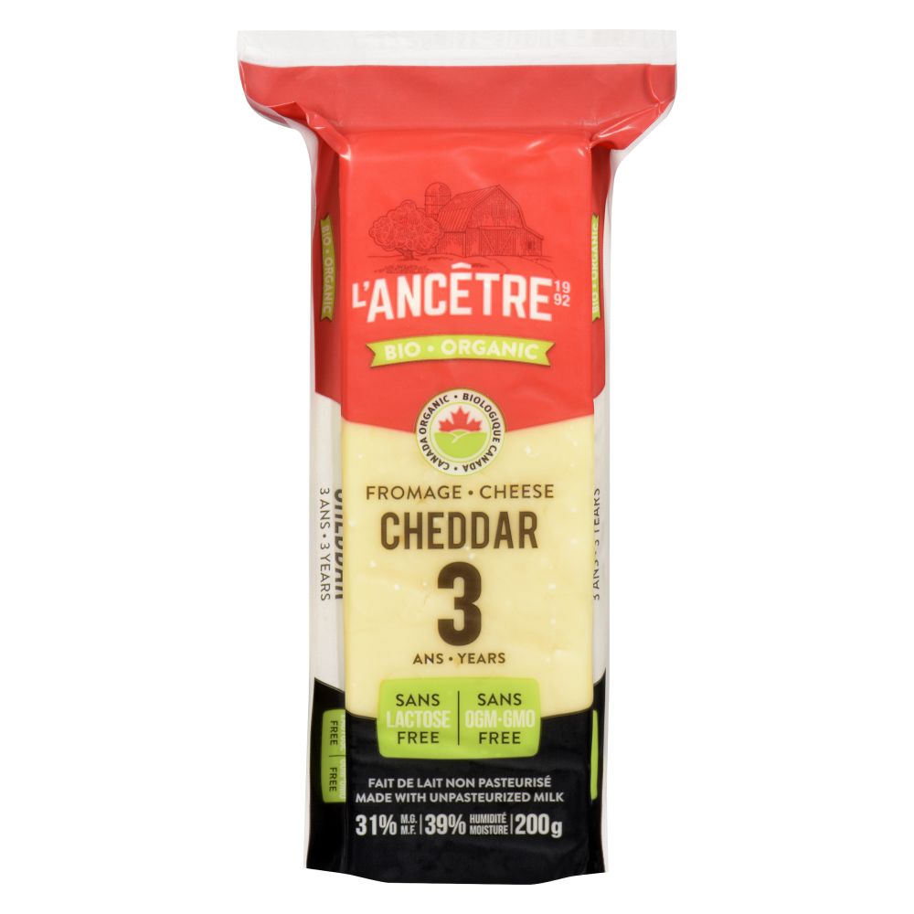 L'Ancêtre Organic Cheddar 3 Years 200g