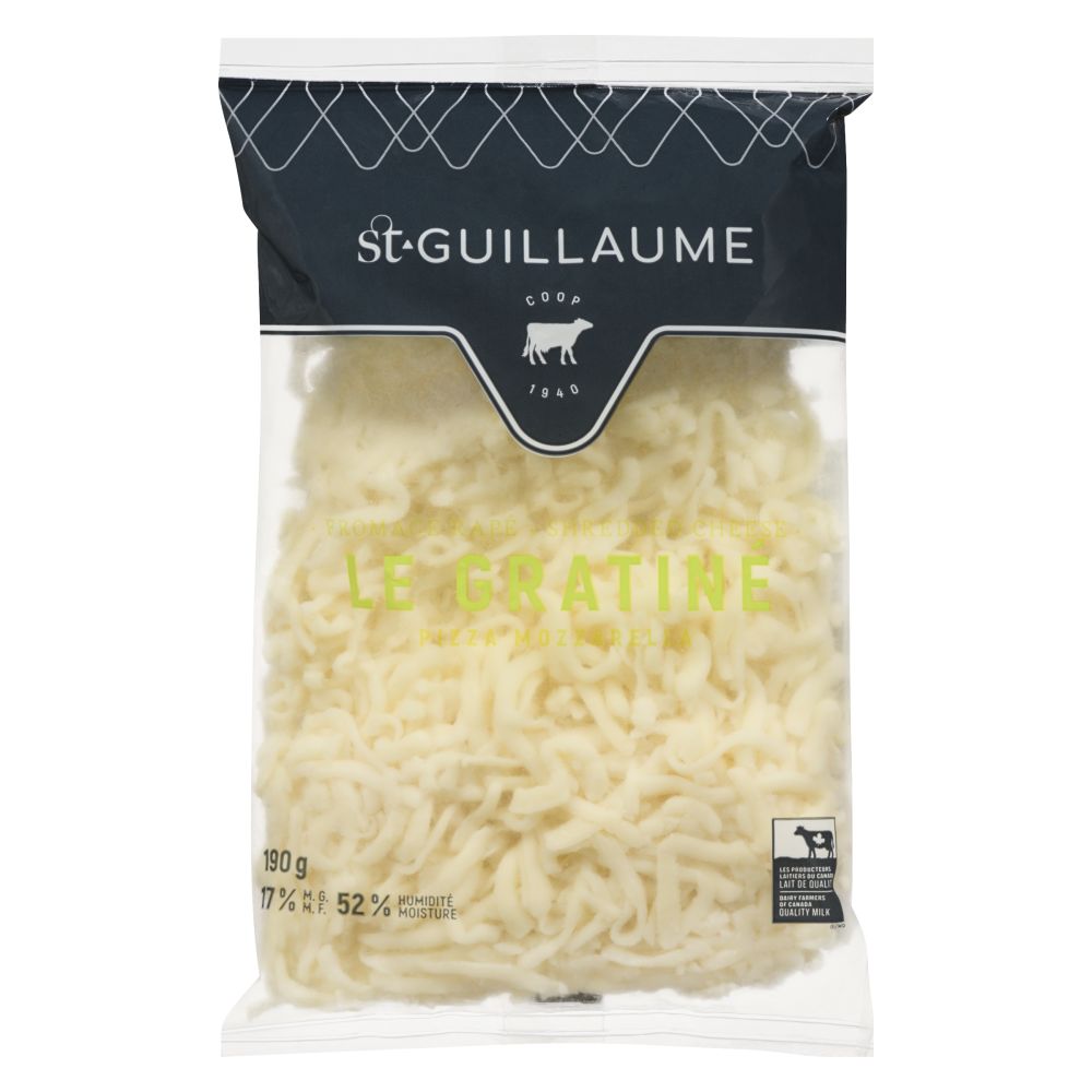 St-Guillaume Shredded Pizza Mozzarella Le Gratiné 17% M.F. 190g