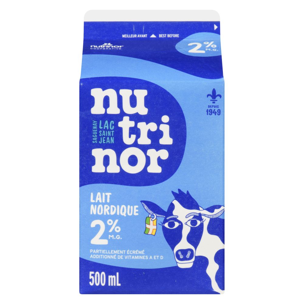 Nutrinor Lait nordique partiellement écrémé 2% M.G. 500ml