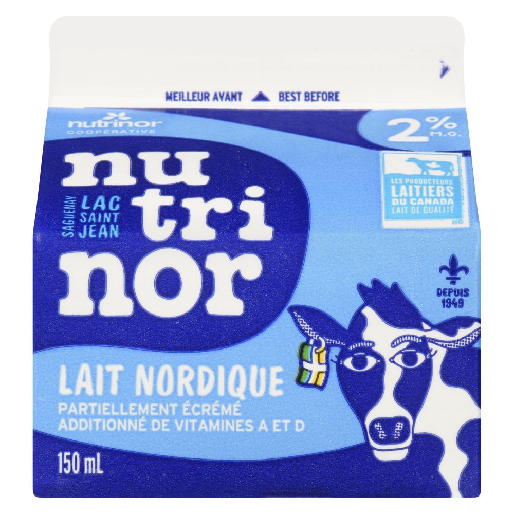 Nutrinor Lait nordique partiellement écrémé 2% M.G. 150ml