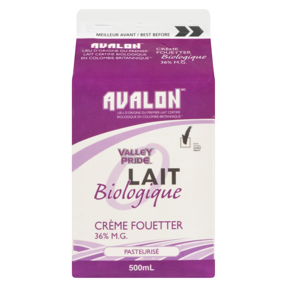 Valley Pride Crème à fouetter biologique 36% M.G. 500ml