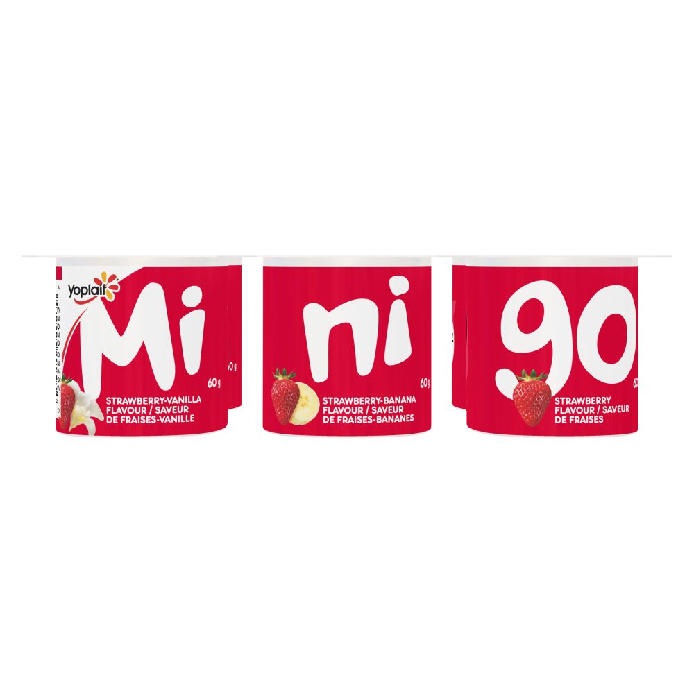 Minigo Strawberry, Strawberry-Banana And Strawberry-Vanilla Fresh Cheese 6x60g