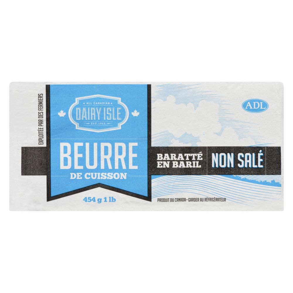 Dairy Isle Beurre de cuisson baraté en baril non salé 454g