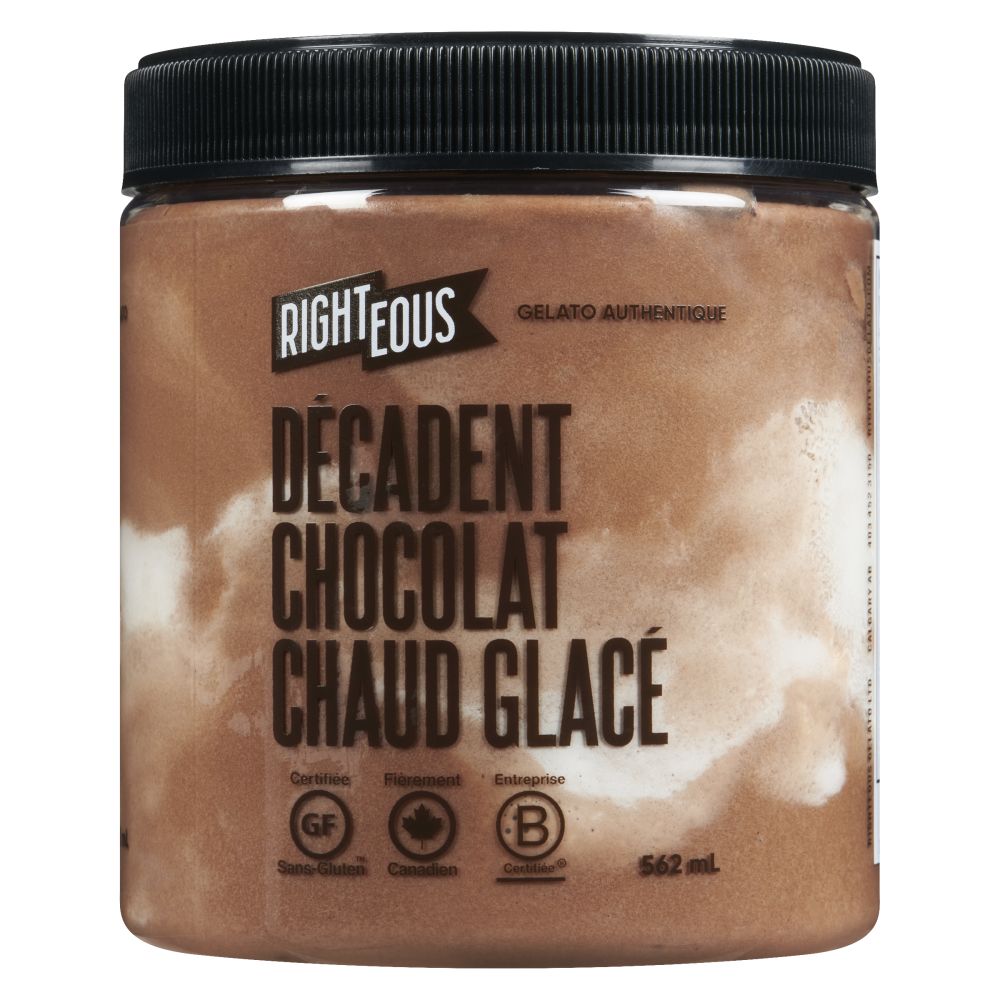 Righteous Gelato décadent chocolat chaud glacé 562ml