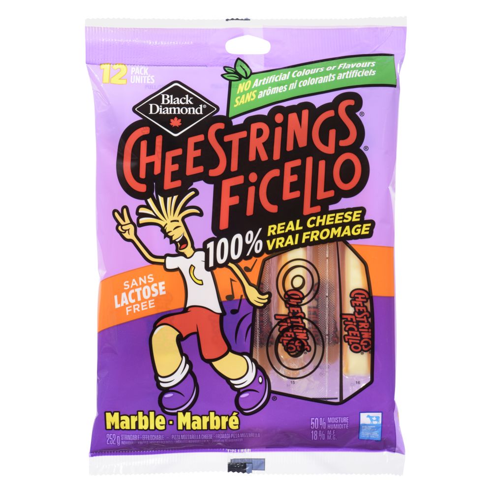 Cheestrings Lactose Free Marble Pizza Mozzarella Stringable Cheese 252g