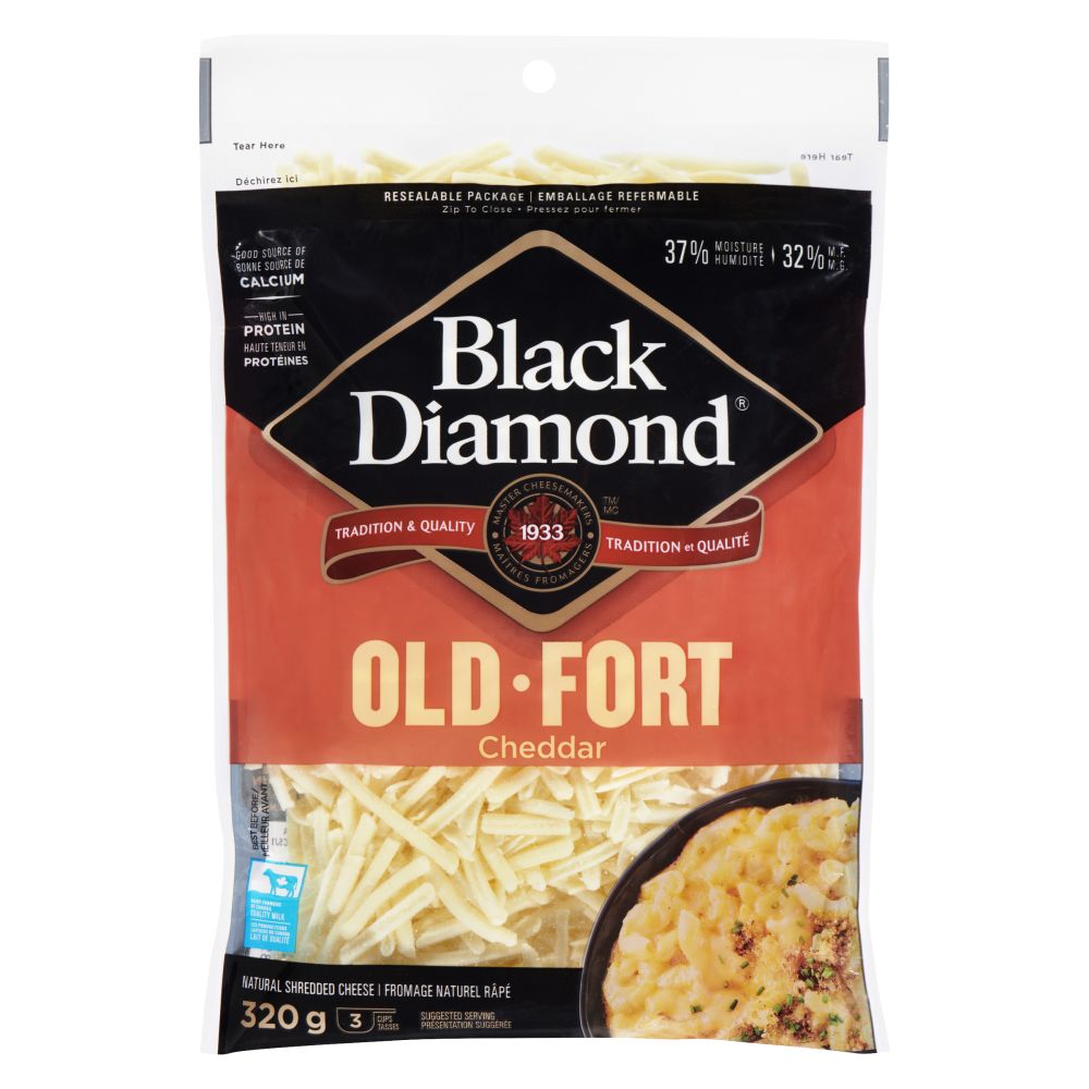 Black Diamond Shredded Old White Cheddar 320g