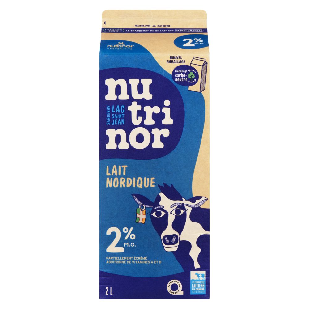 Nutrinor Lait nordique partiellement écrémé 2% M.G. 2L