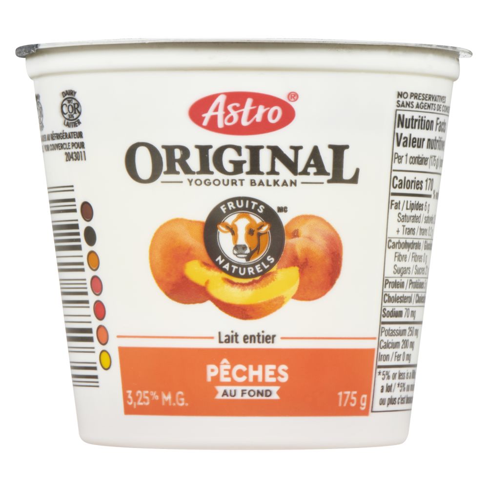 Astro Yogourt balkan pêches au fond 3.25% M.G. 175g