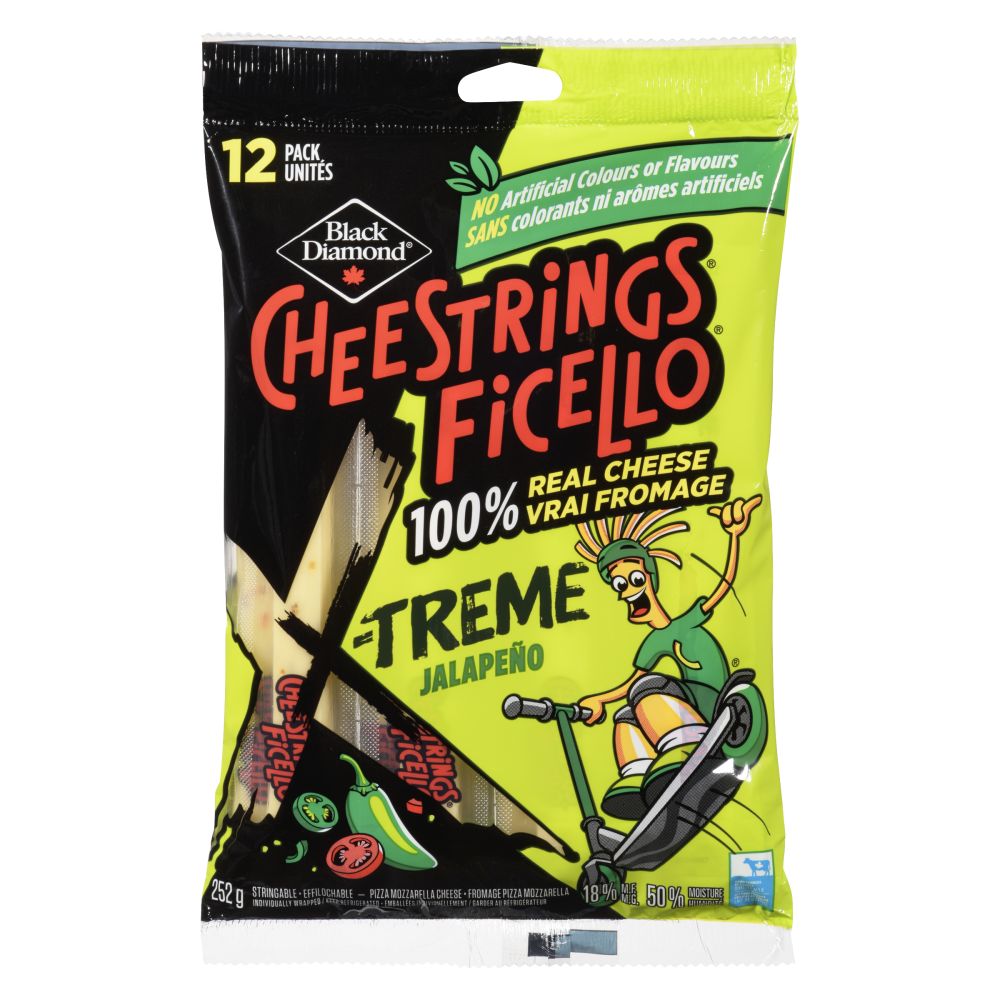 Cheestrings X-Treme Jalapeño Pizza Mozzarella Stringable Cheese 252g