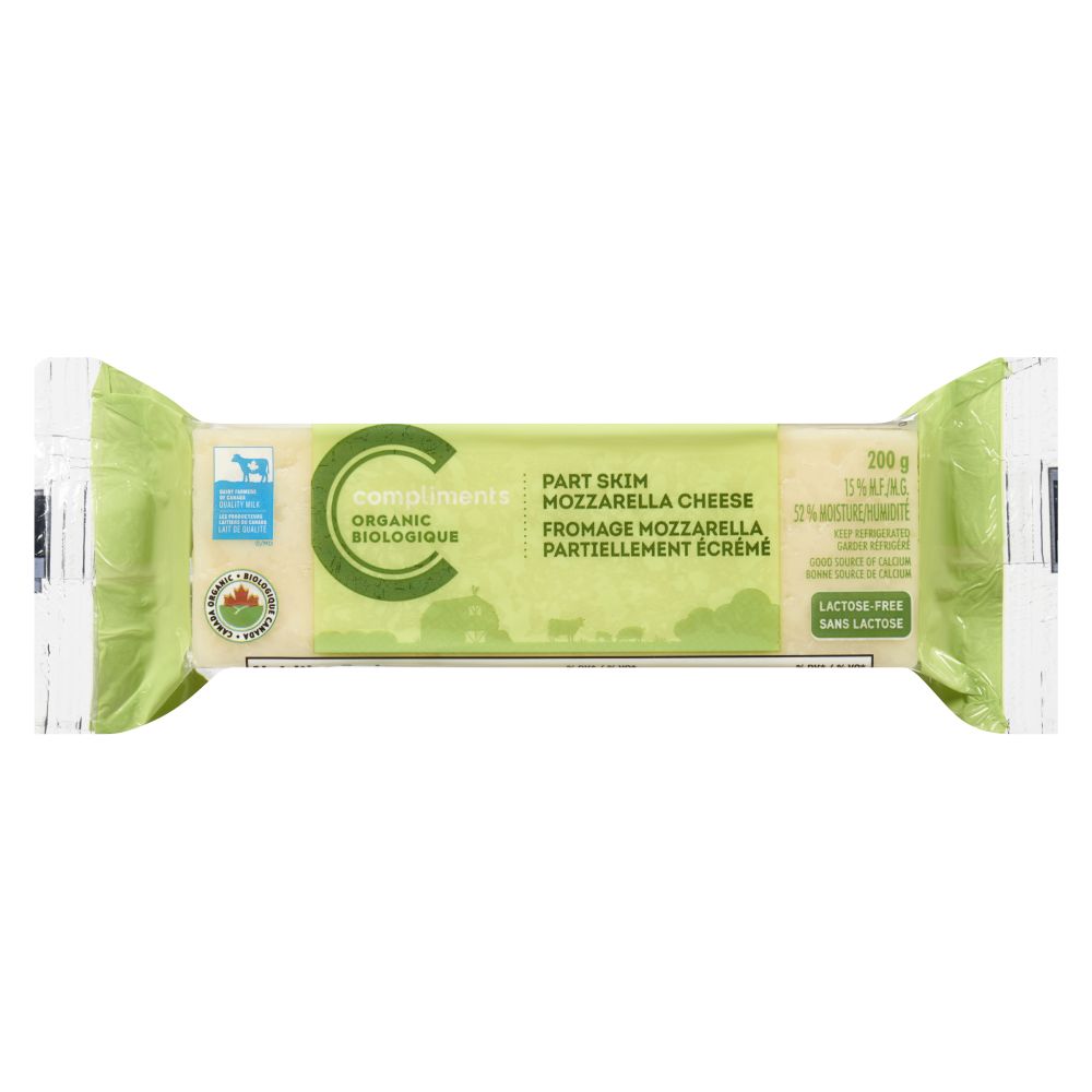 Compliments Organic Organic Part Skim Mozzarella 200g