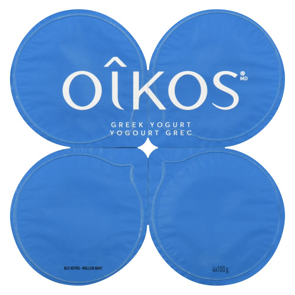 Oîkos Strawberry Banana Greek Yogurt 2% M.F. 4x100g