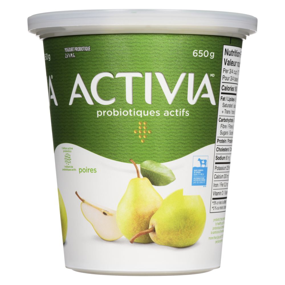 Activia Yogourt probiotique poires 650g