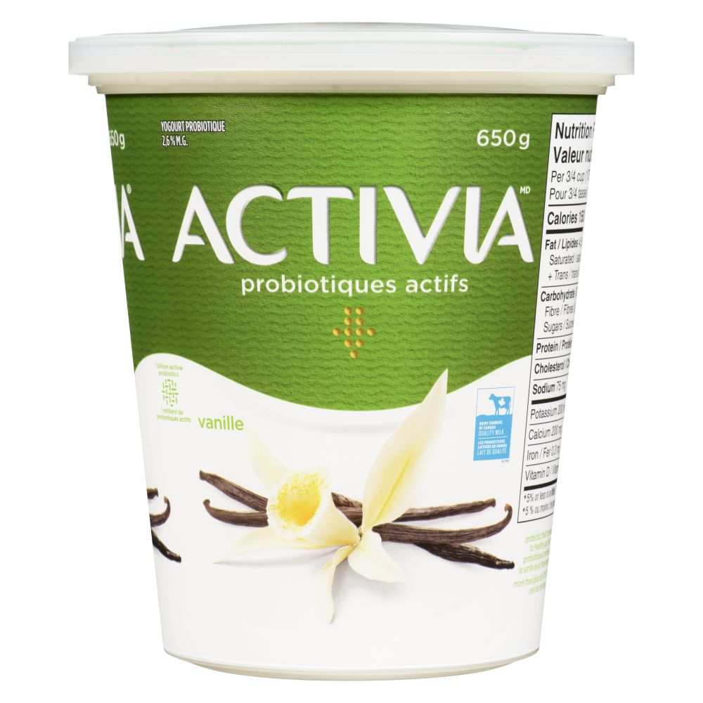 Activia Yogourt probiotique vanille 650g | Plaisirs laitiers