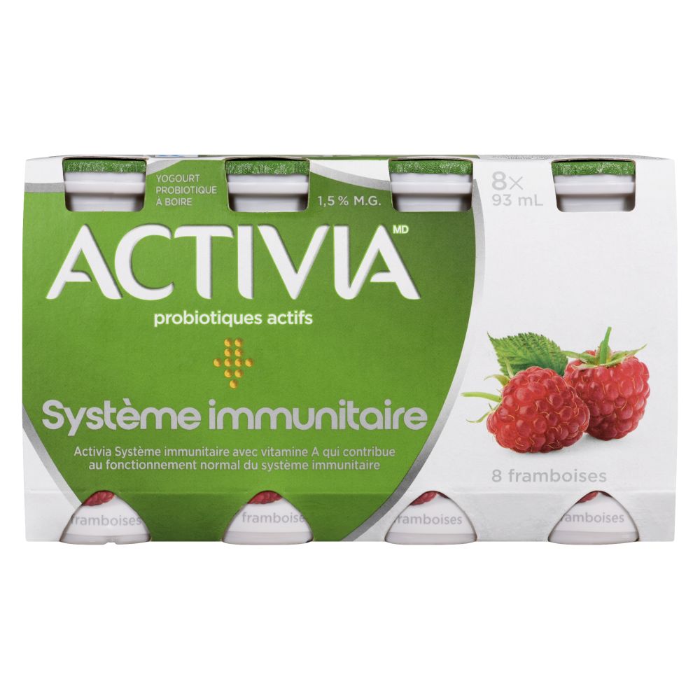 Activia Yogourt probiotique à boire framboises 1.5% M.G. 8x93ml