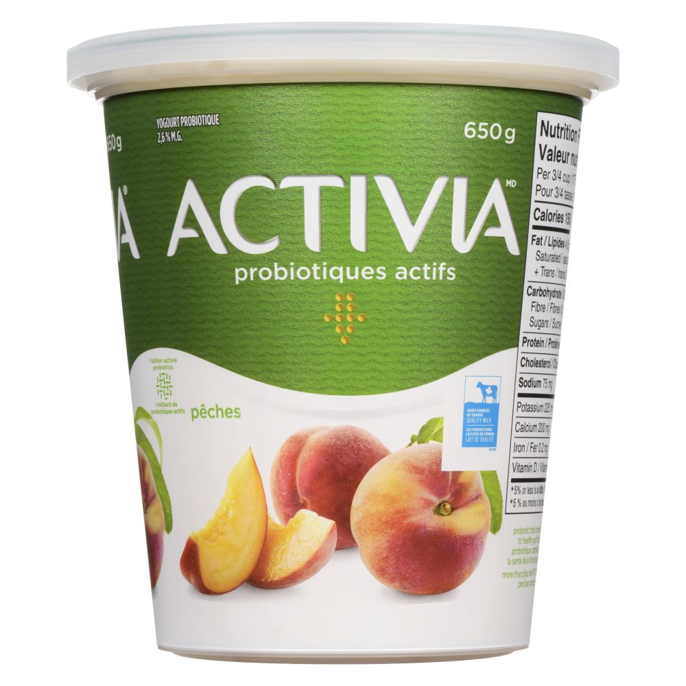 Activia Yogourt probiotique pêches 650g