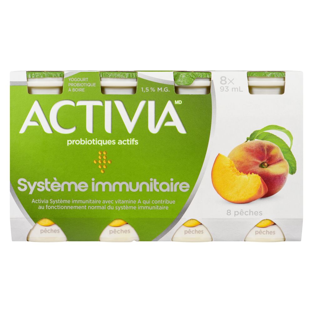 Activia Yogourt probiotique à boire pêches 1.5% M.G. 8x93ml