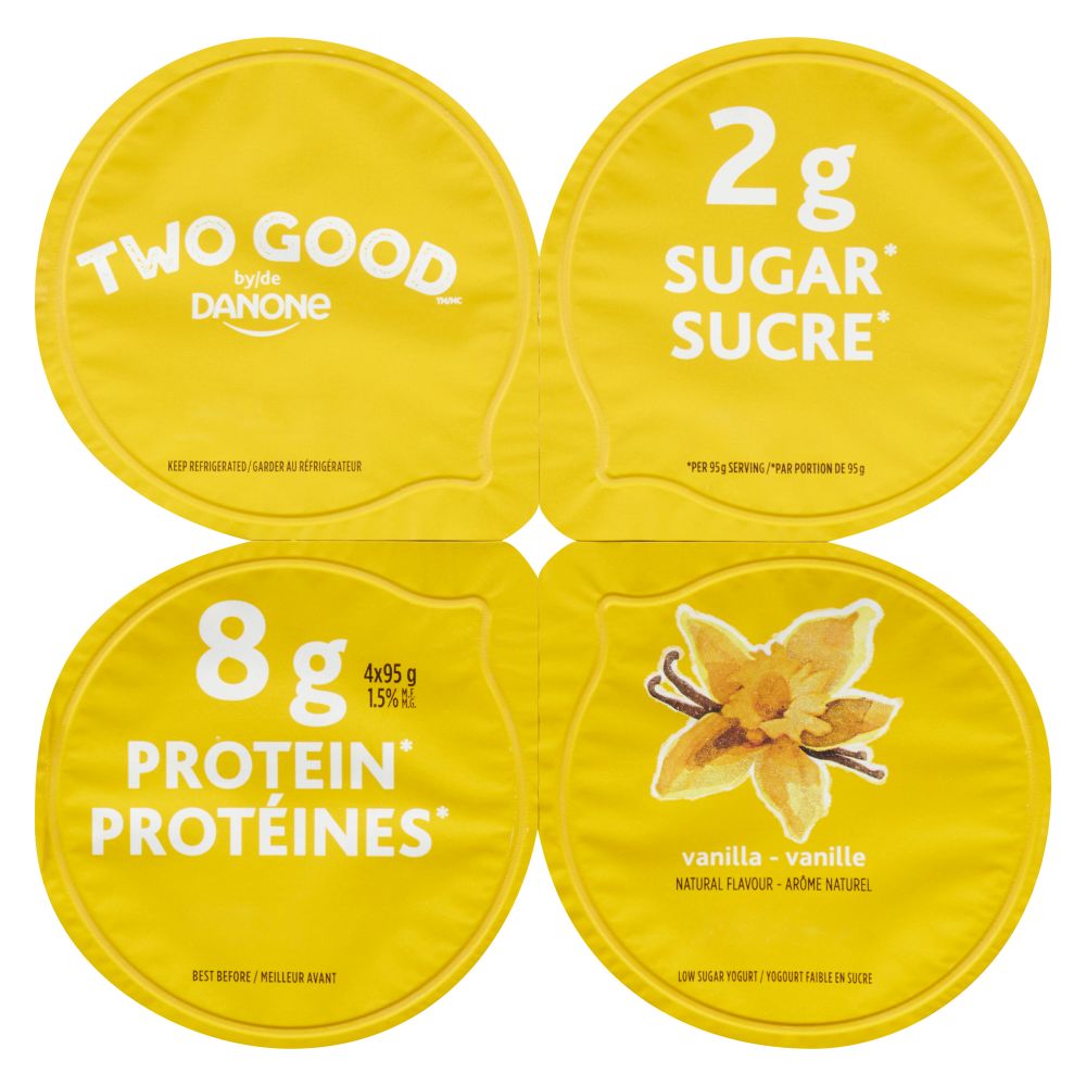 Two Good By Danone Vanilla Greek Yogurt 1.5& M.F. 4x95g