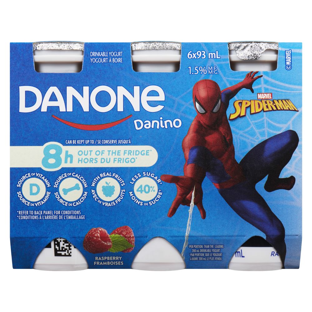 Danino Raspberry Drinkable Yogurt 1.5% M.F. 6x93ml