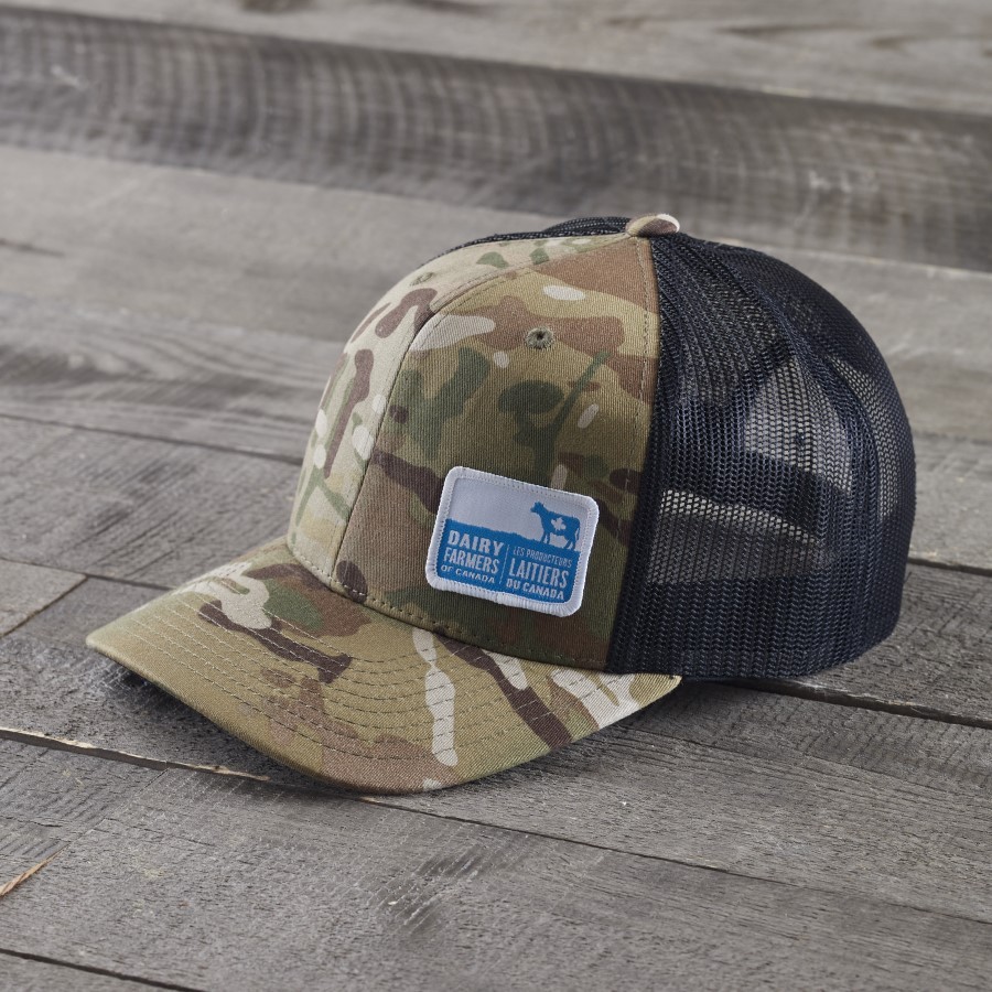 Camo baseball cap with Dairy Farmers of Canada logo